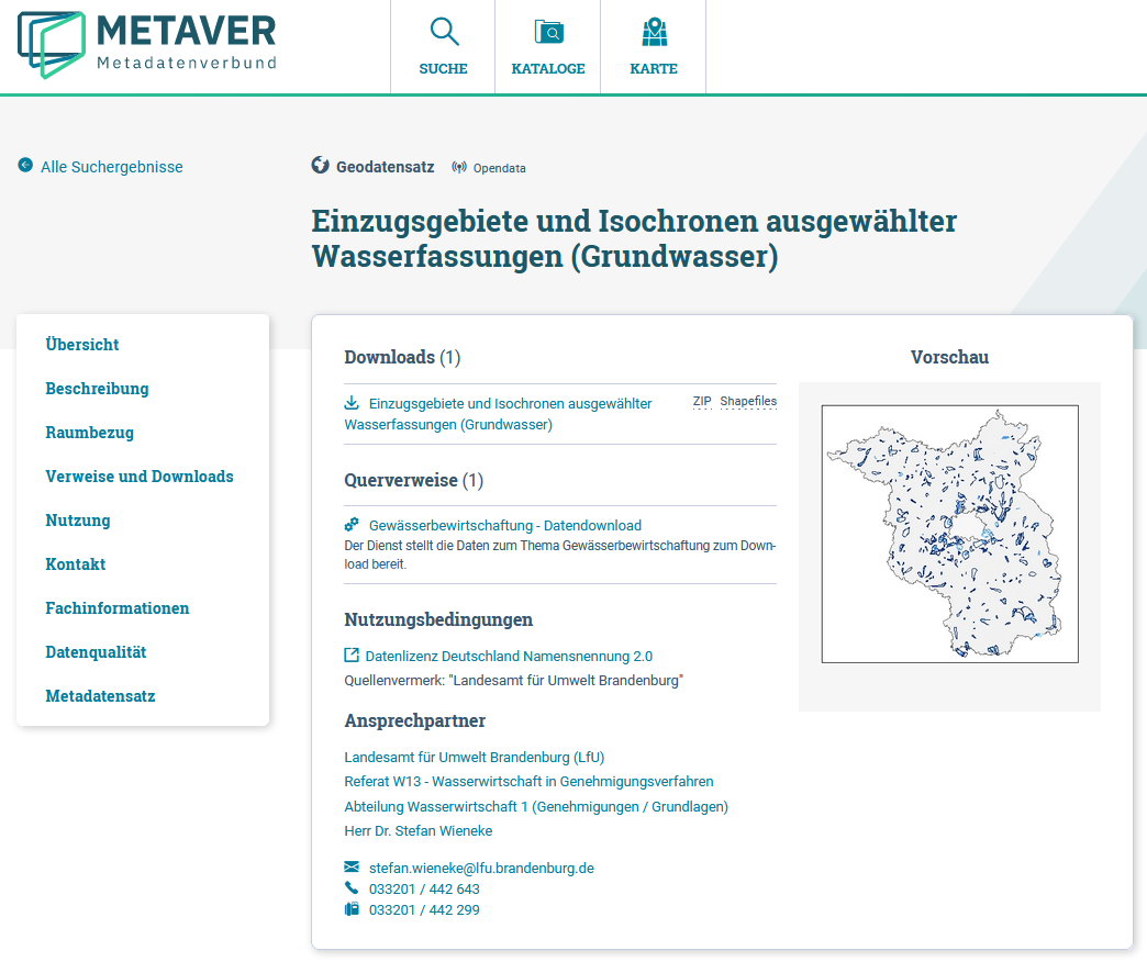 ATOM Download Service - Metadaten im Portal