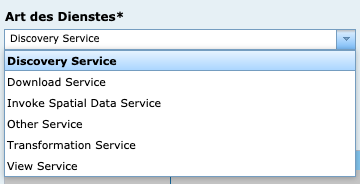 Neues Objekt Art des Dienstes