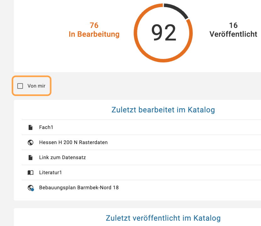 InGrid Editor: "Von mir Filter"