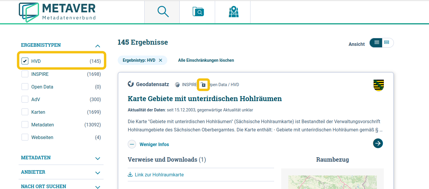 Portal Suche: "HVD-Darstellung im Portal"