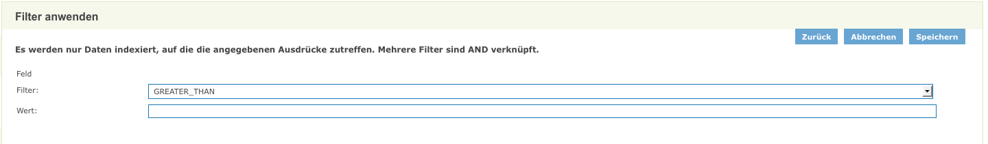 Filter Definieren Filter Definieren
